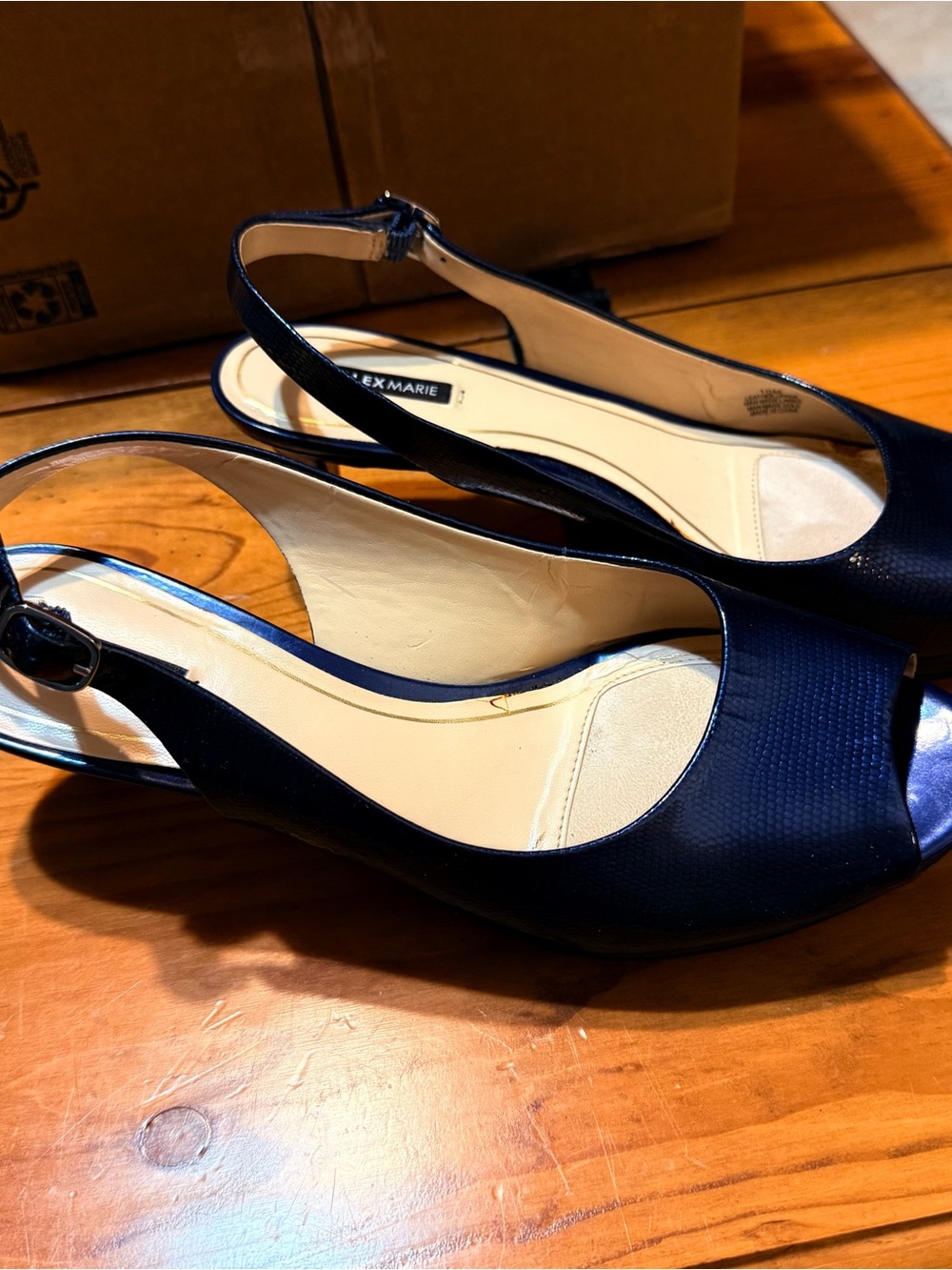 Alex Marie Blue Slingback Peep-Toe size 10